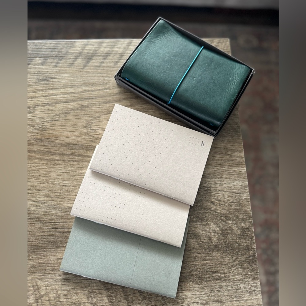 PAPER REPUBLIC lot! PETROL BLUE grand voyager pocket -- with notebooks!